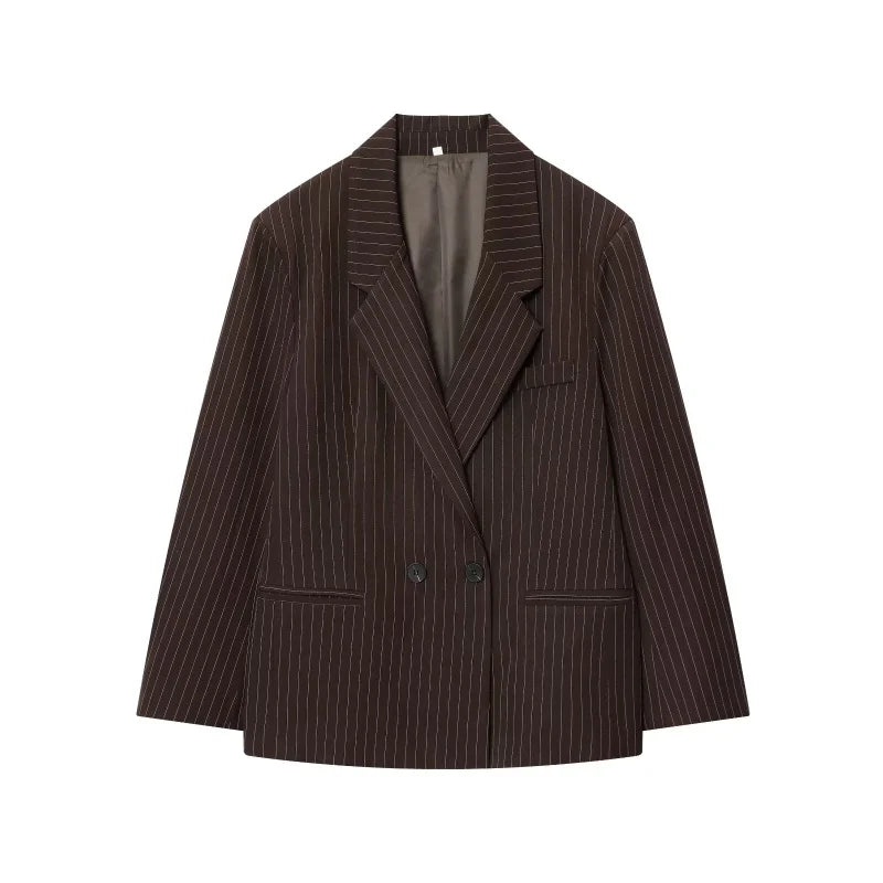 Oversized Dark Academia Pinstripe Blazer