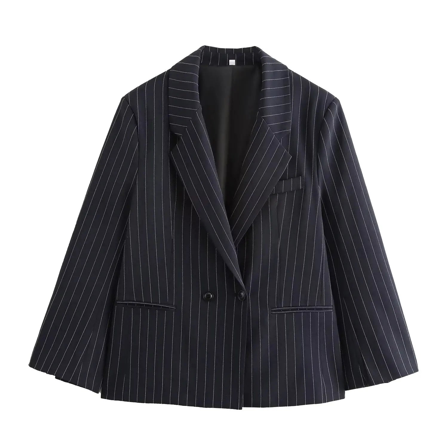Oversized Dark Academia Pinstripe Blazer
